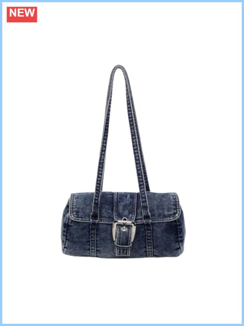 Denim Crossbody Bag Zipper Lightweight Jean Handbag Small Shoulder Purse